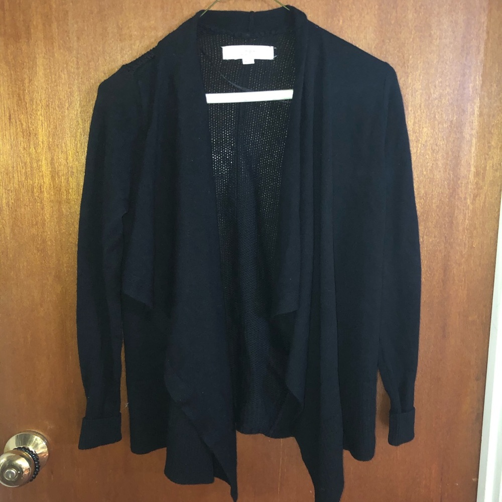 Loft Black Open Cardigan Sweater Size XXS Petite